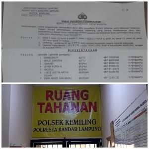 Tanpa Surat Tugas Resmi Polsekta Kemiling Tangkap Warga Natar Lampung Selatan.